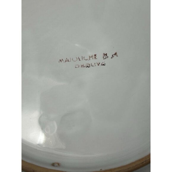 Wall Plate Majolica Pottery Deruta Italy Hand Painted Floral Ceramic 9. 75"  Vtg - Picture 6 of 7